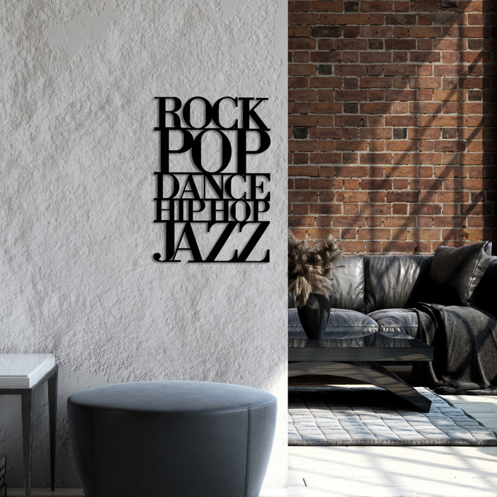 Wallity We Love Music - M Escultura de pared de metal negra